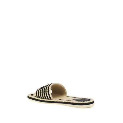 Chloé Sand Raffia Nautical Sandals