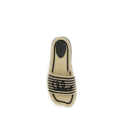 Chloé Sand Raffia Nautical Sandals