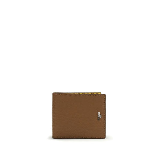 Fendi Brown Calf Leather Selleria Bi-fold Wallet