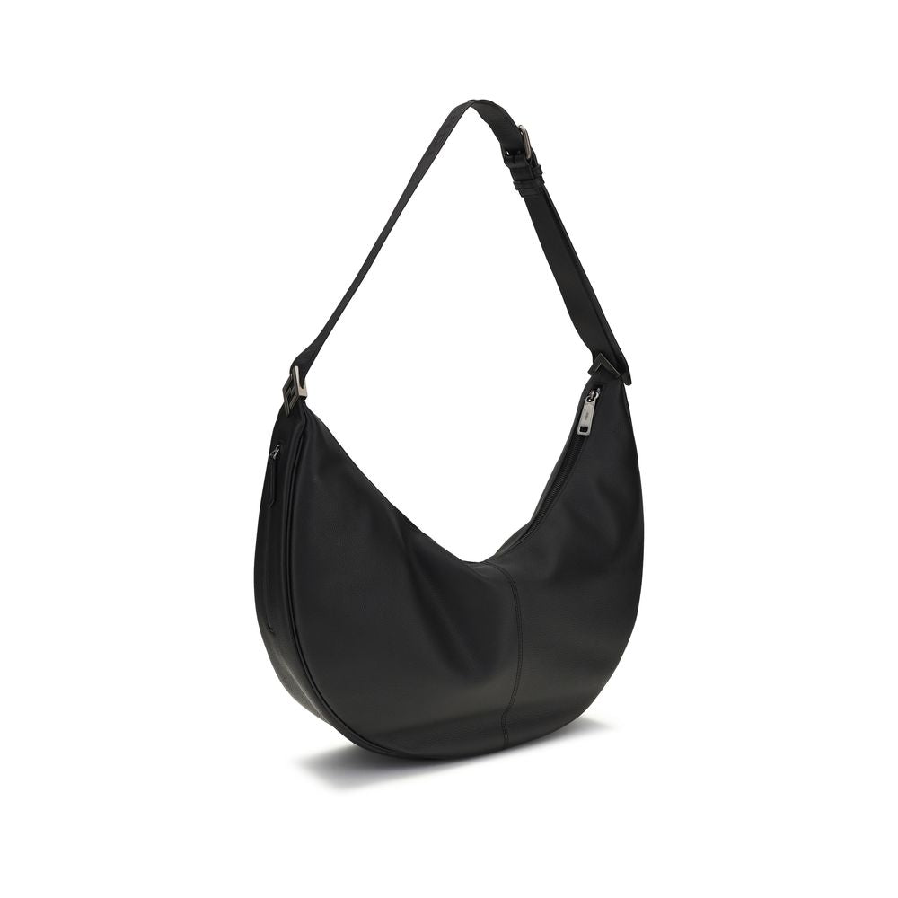 Fendi Black Calf Leather Melon Shoulder Bag