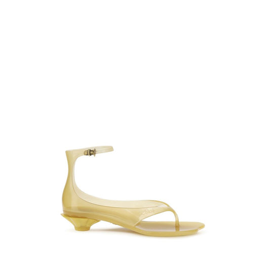 Chloé Beige Jelly Flat Sandals for Effortless Elegance