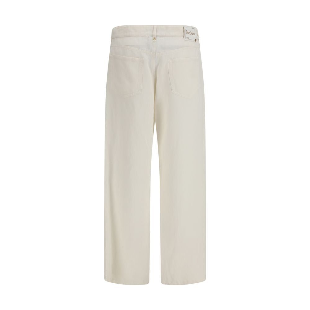 S Max Mara Beige Cotton Casual Pants
