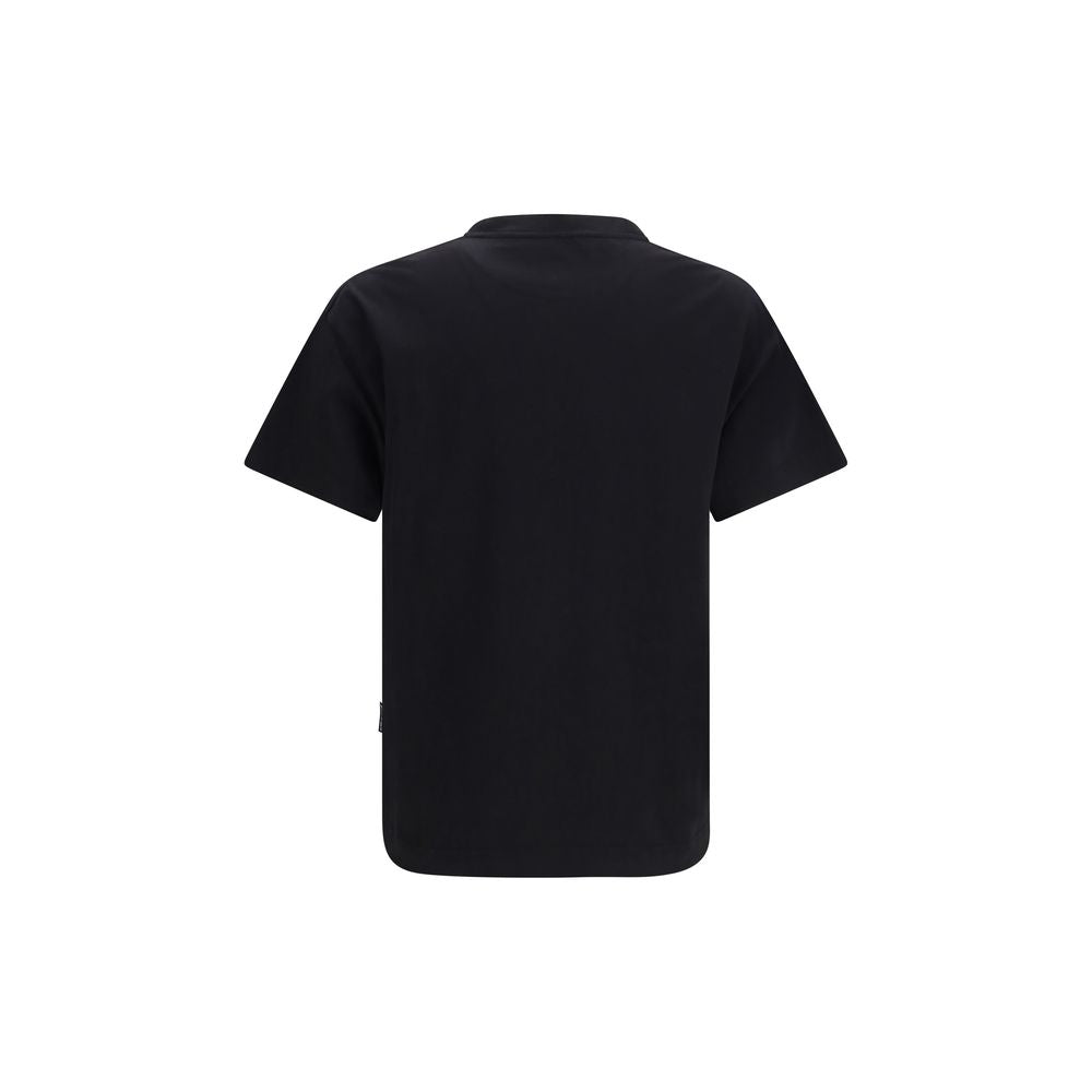 Palm Angels Neck Logo Black Cotton T-Shirt