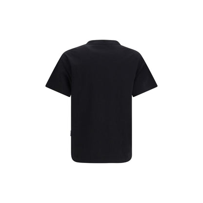Palm Angels Neck Logo Black Cotton T-Shirt