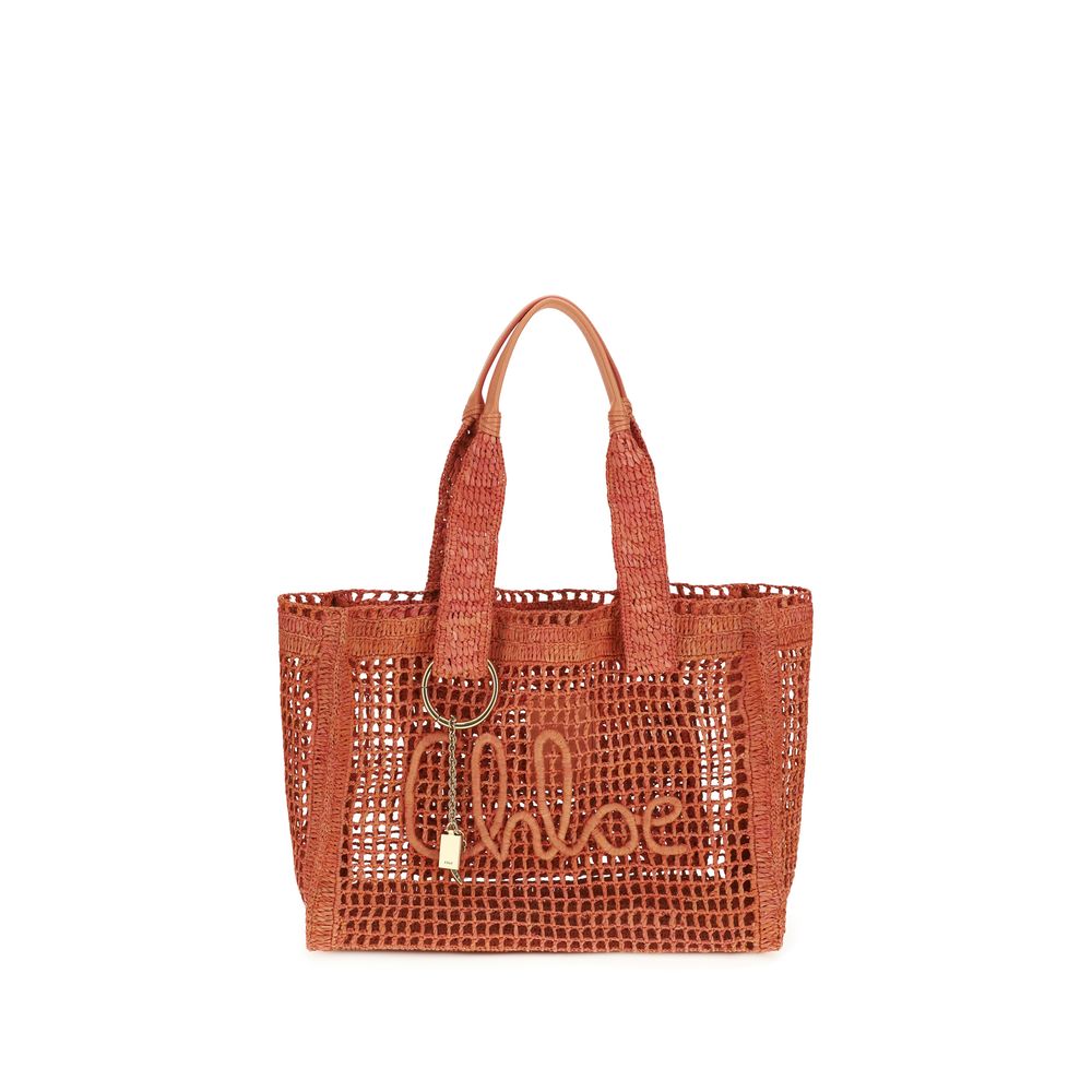Chloé East-West Summer Banana Raffia Tote Bag