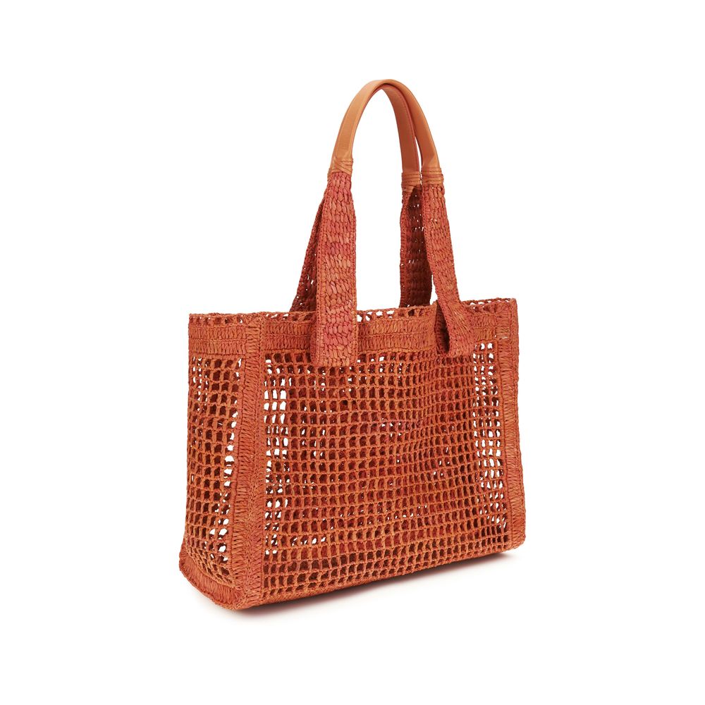 Chloé East-West Summer Banana Raffia Tote Bag