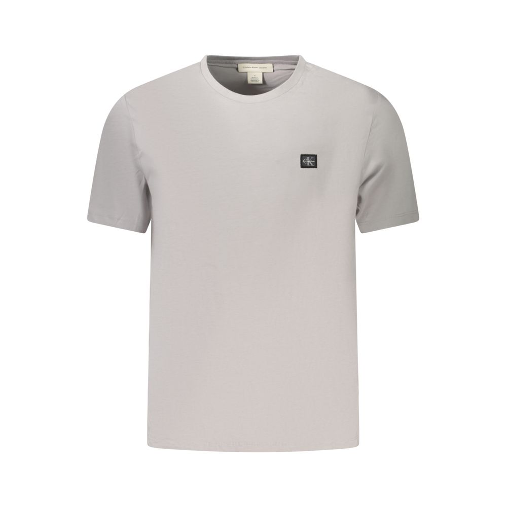 Calvin Klein Grey Cotton T-Shirt - Casual Elegance Redefined