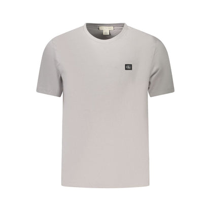 Calvin Klein Grey Cotton T-Shirt - Casual Elegance Redefined