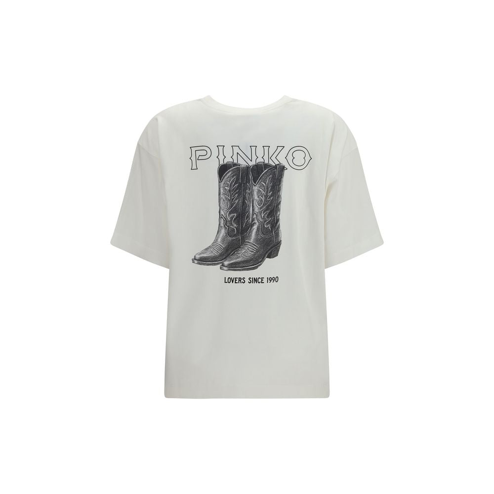 PINKO Carmagnola White Cotton T-Shirt