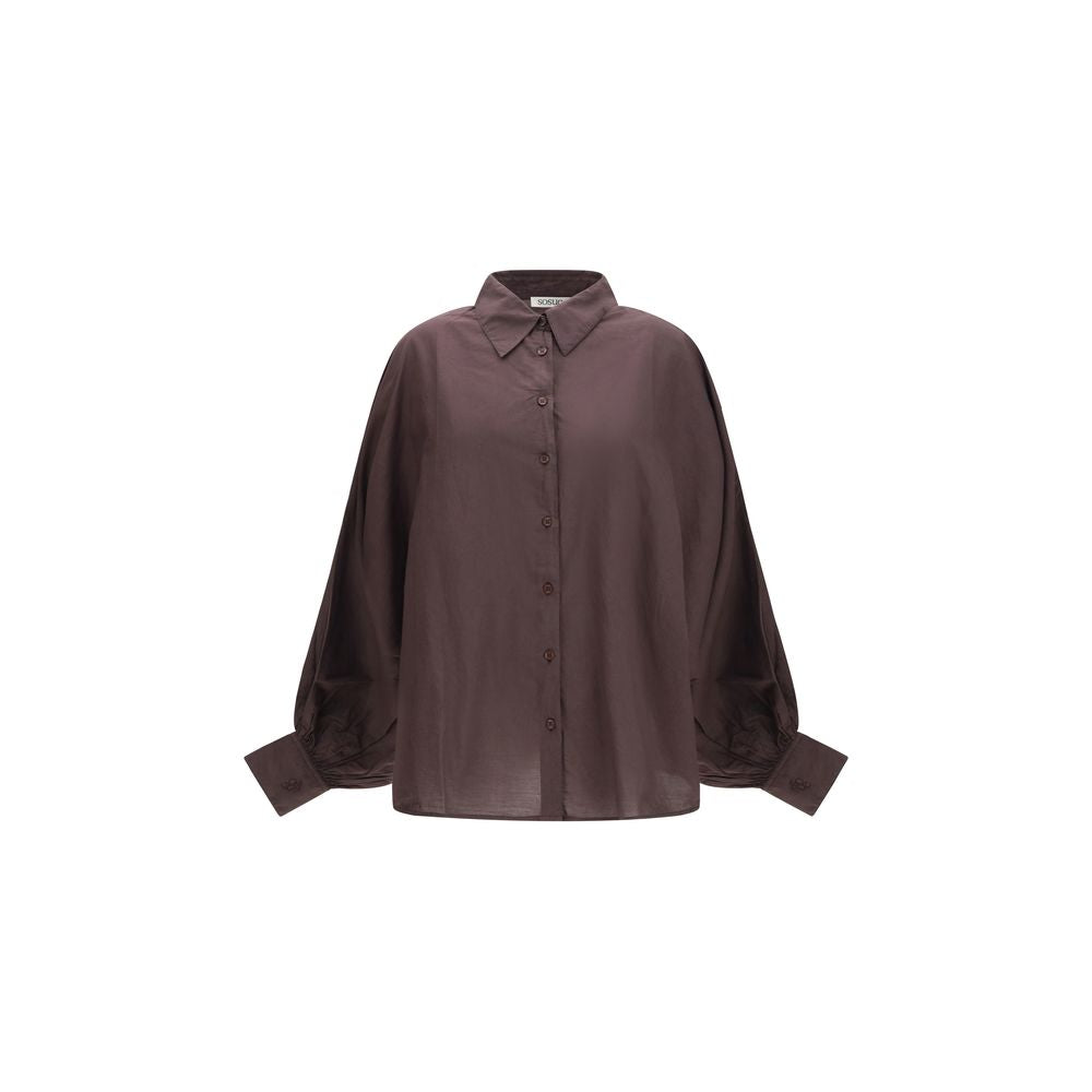 SOSUE Brown Cotton Shirt - Antonia Voile Shirt