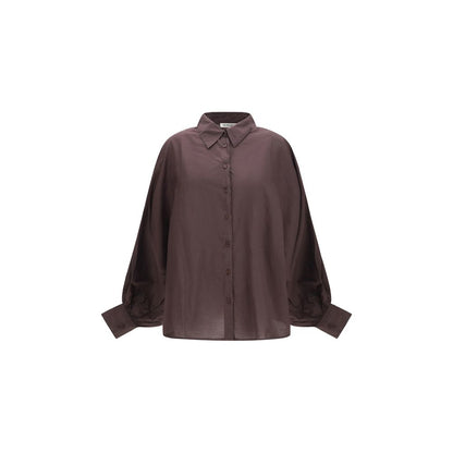 SOSUE Brown Cotton Shirt - Antonia Voile Shirt
