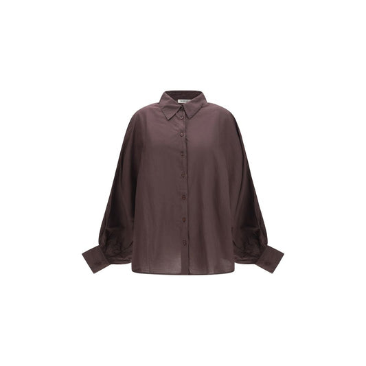 SOSUE Brown Cotton Shirt - Antonia Voile Shirt