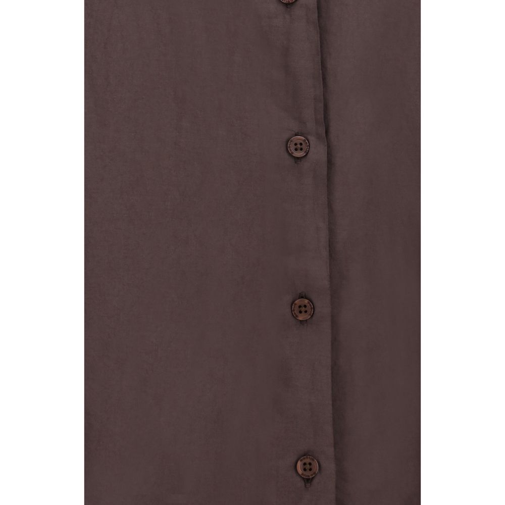 SOSUE Brown Cotton Shirt - Antonia Voile Shirt