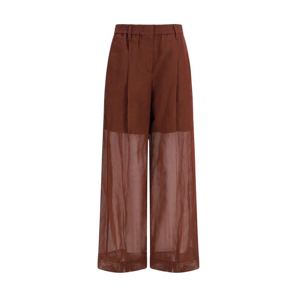 Brunello Cucinelli Sartorial Track Pants in Brown Cotton