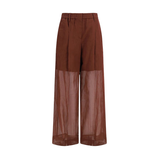 Brunello Cucinelli Sartorial Track Pants in Brown Cotton