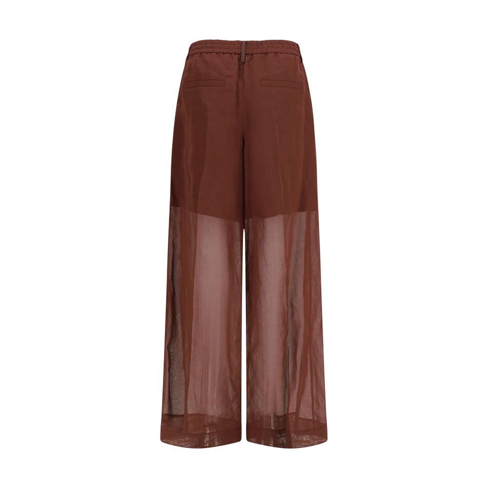 Brunello Cucinelli Sartorial Track Pants in Brown Cotton