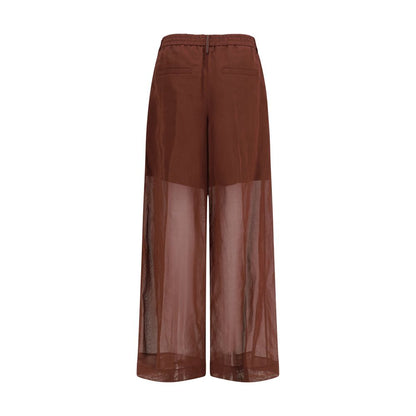 Brunello Cucinelli Sartorial Track Pants in Brown Cotton