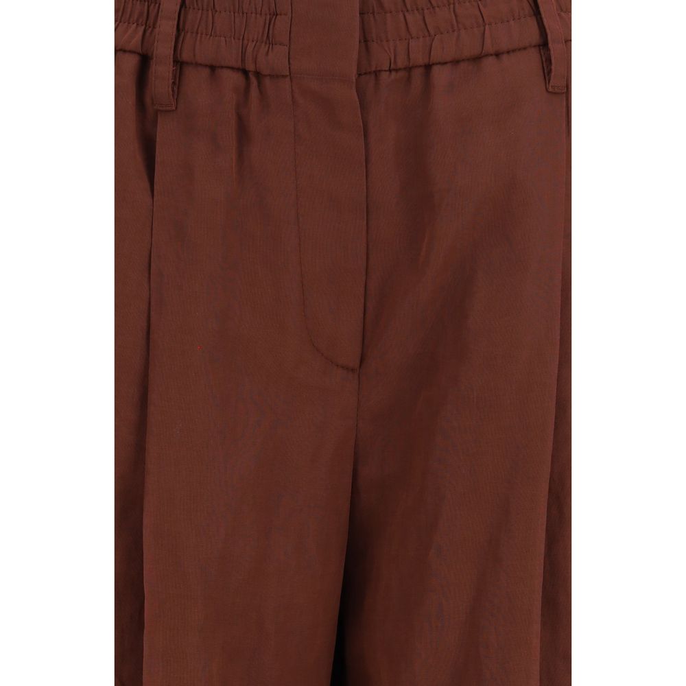 Brunello Cucinelli Sartorial Track Pants in Brown Cotton