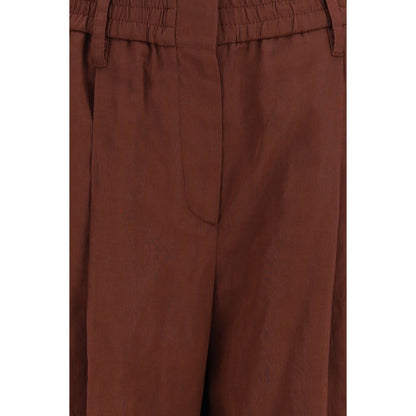 Brunello Cucinelli Sartorial Track Pants in Brown Cotton