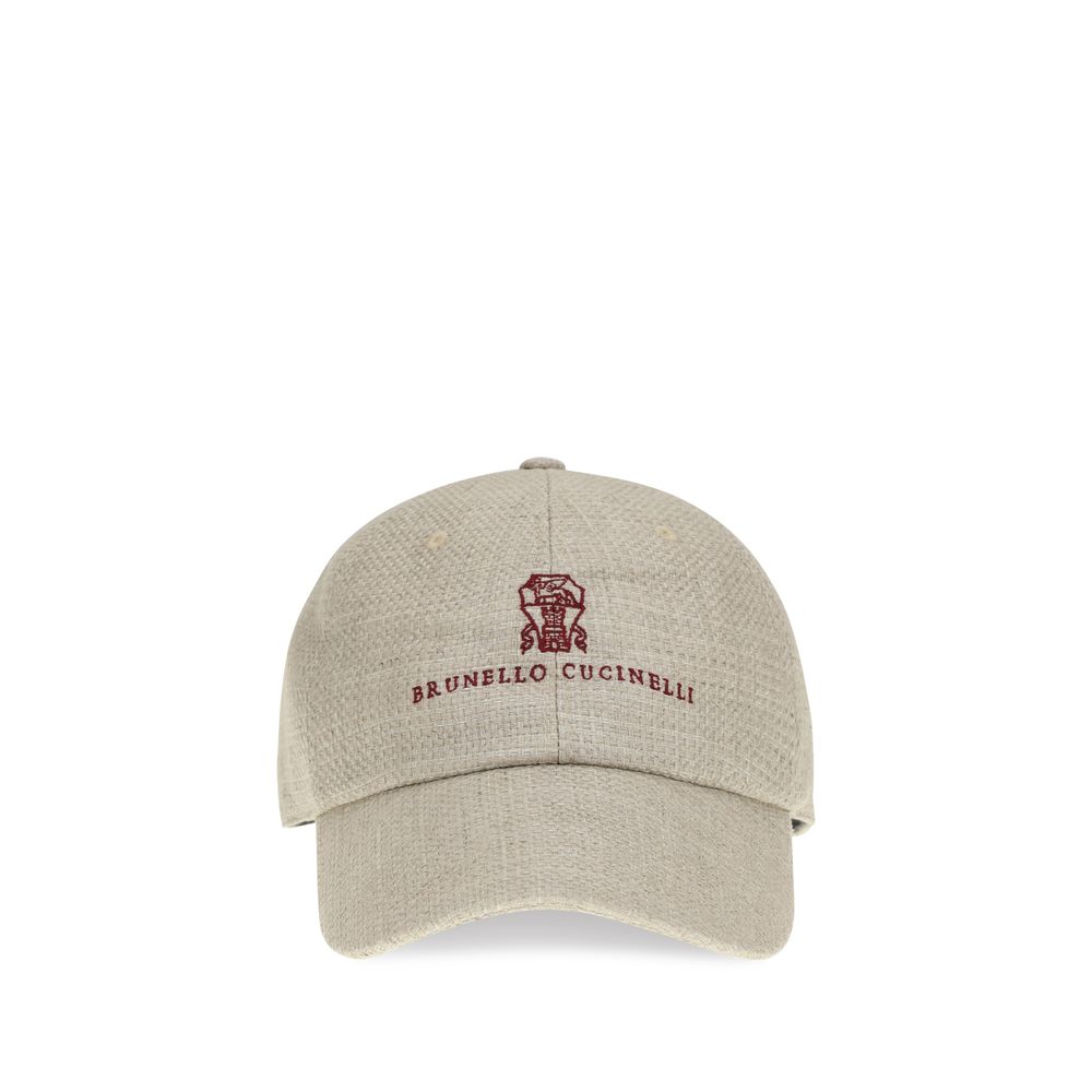 Brunello Cucinelli Beige Silk Blend Cap
