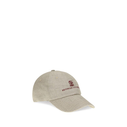 Brunello Cucinelli Beige Silk Blend Cap