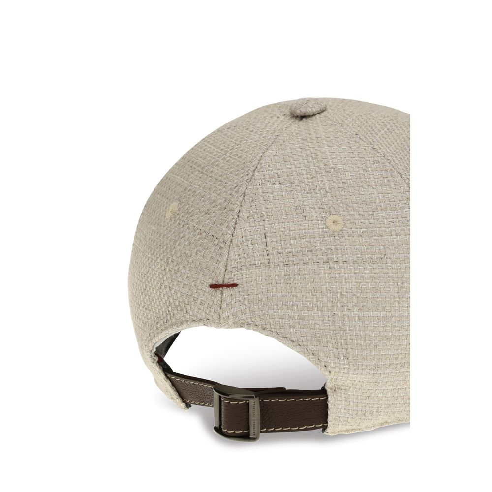 Brunello Cucinelli Beige Silk Blend Cap