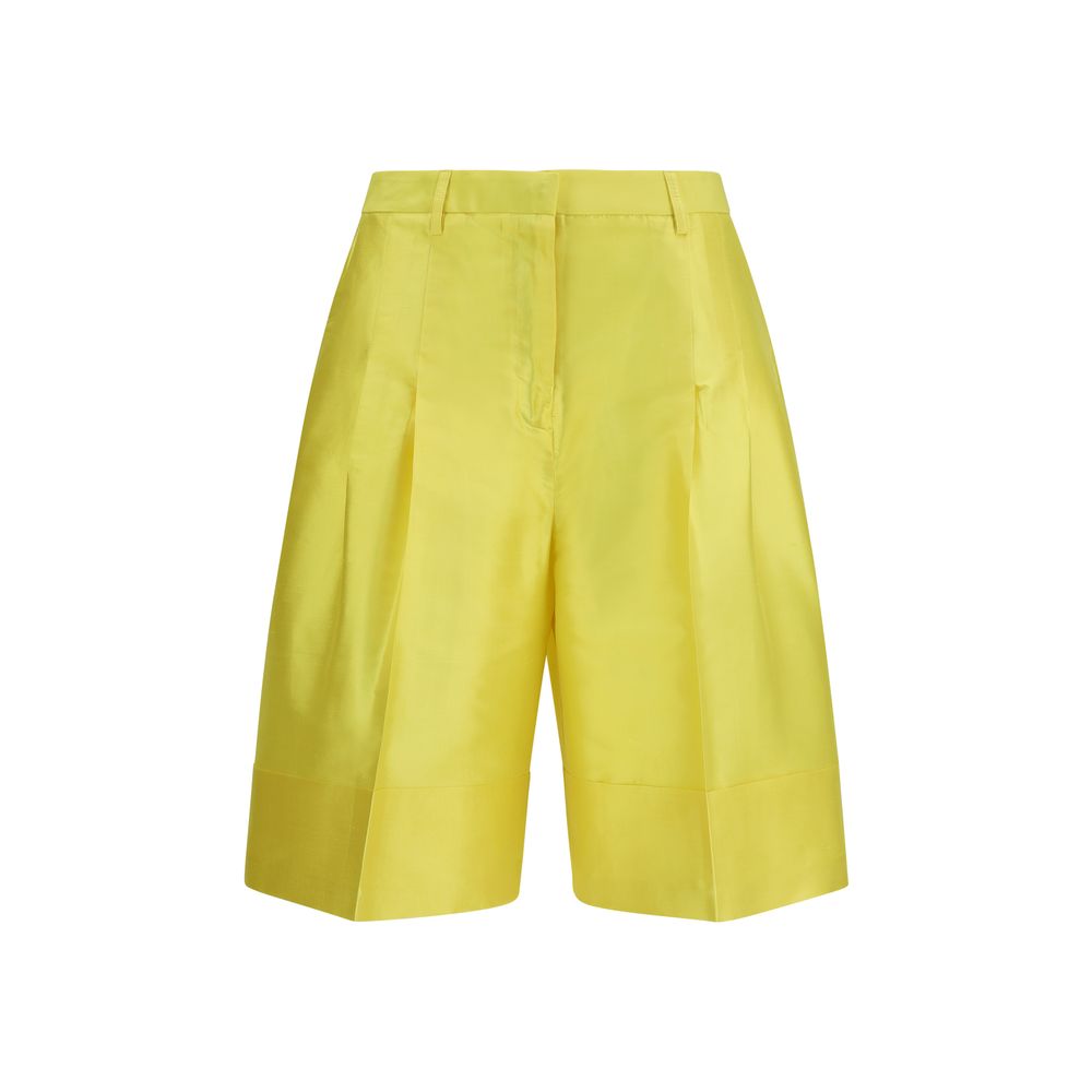 Sara Roka Bicolor Silk Knee Length Shorts