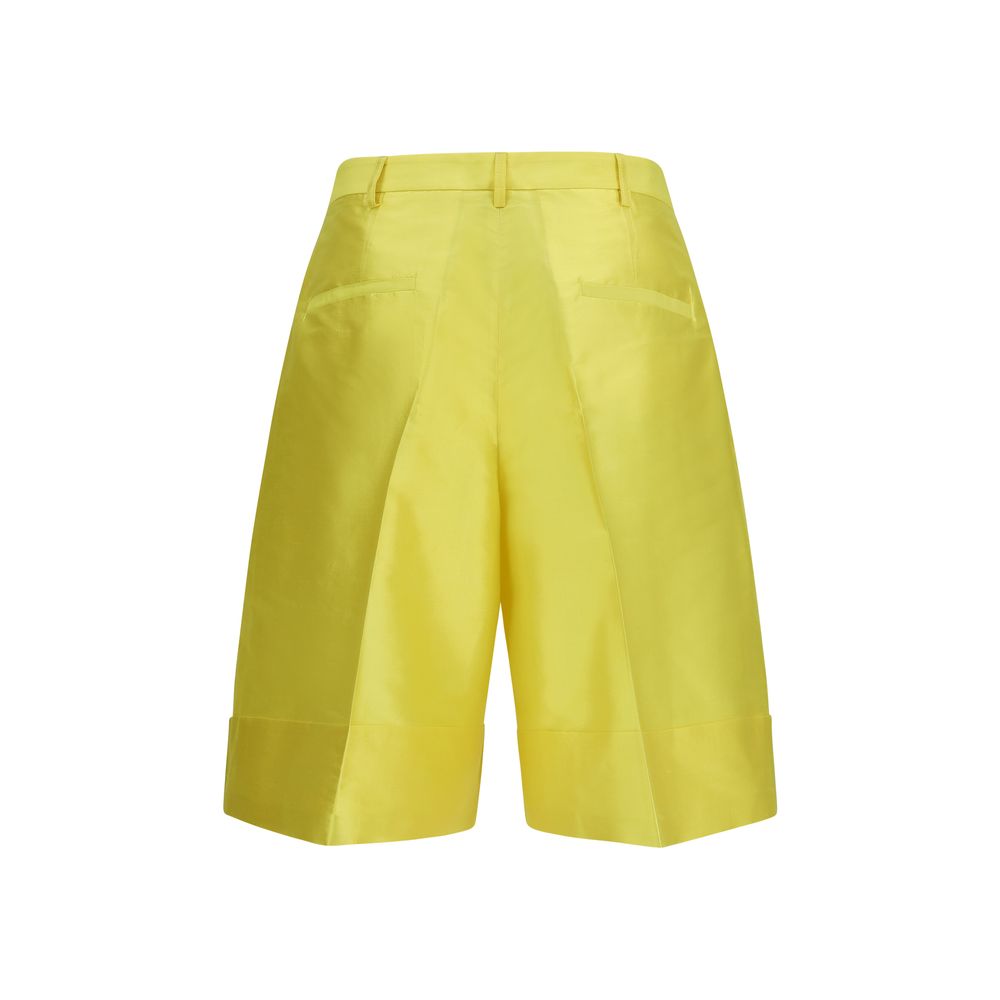 Sara Roka Bicolor Silk Knee Length Shorts