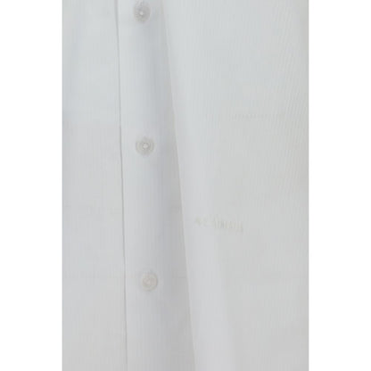 ALAINPAUL White Cotton Shirt with Elasticated Collar