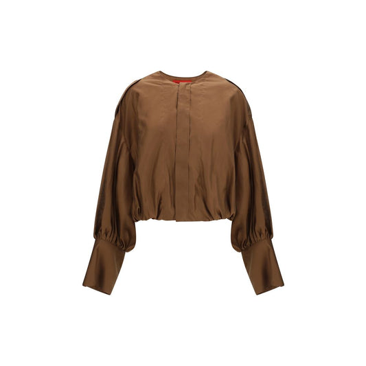 The Latest Brown Lycra Shirt - The Diana Lightweight Muslin Shirt