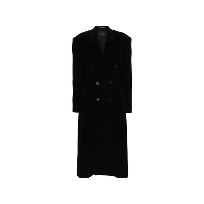 Balenciaga Black Cashmere Wool Blend Oversized Coat