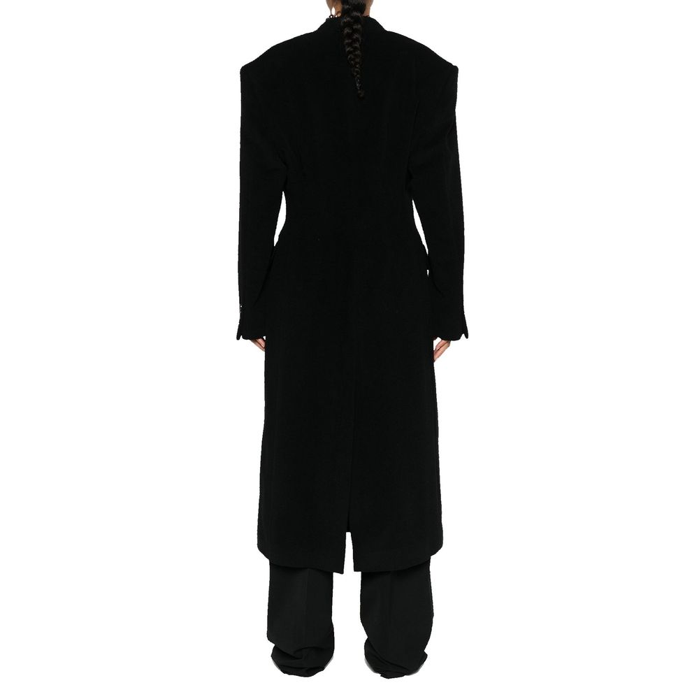 Balenciaga Black Cashmere Wool Blend Oversized Coat