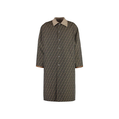 Fendi Beige Reversible Cotton Trench Coat for Men