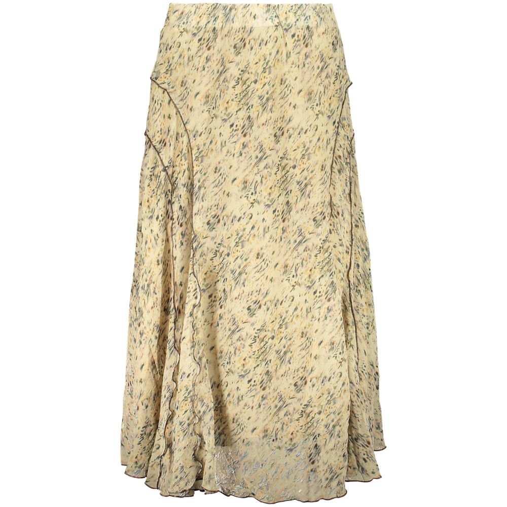 Desigual Beige Long Skirt - Rishit with Elastic Waist