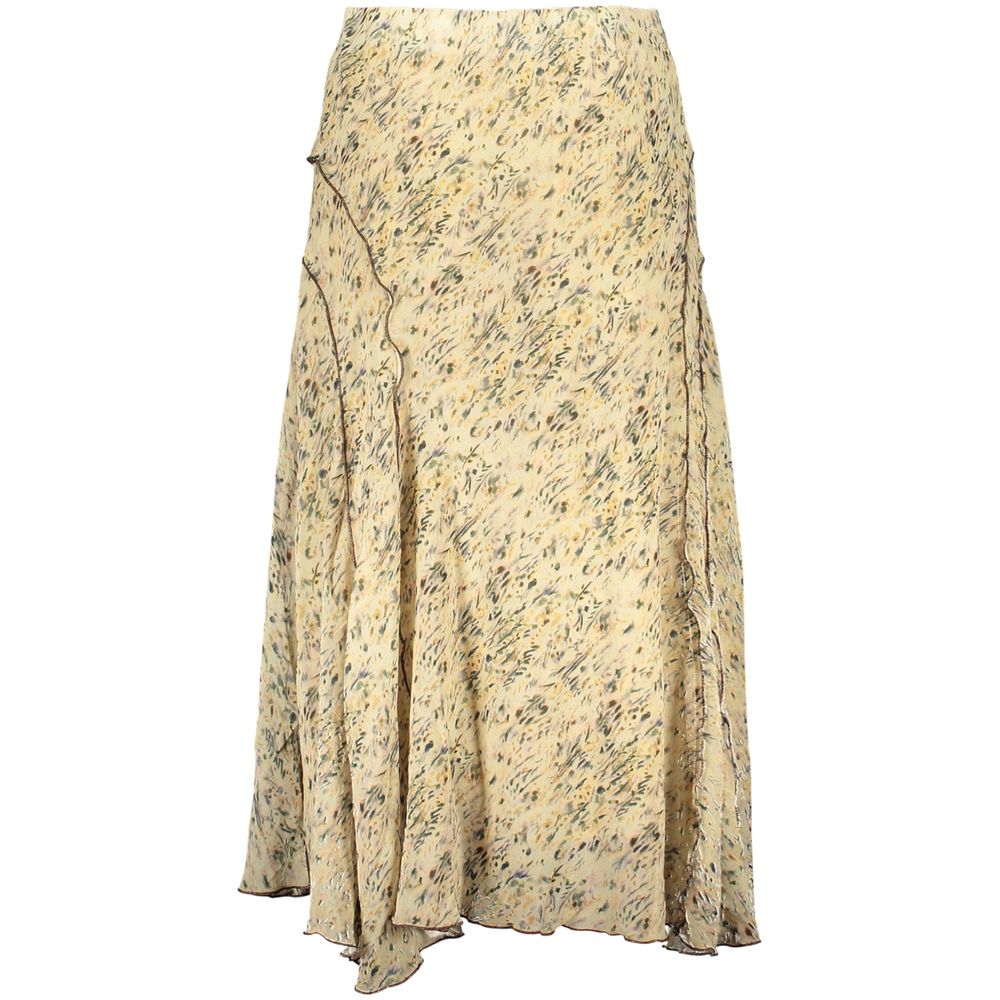 Desigual Beige Long Skirt - Rishit with Elastic Waist