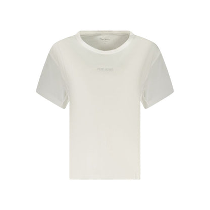 Pepe Jeans White Cotton T-Shirt - Effortless Style Meets Sustainability