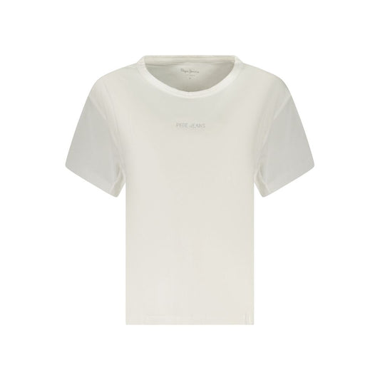 Pepe Jeans White Cotton T-Shirt - Effortless Style Meets Sustainability