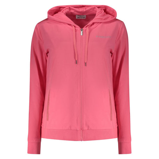 Freddy Pink Cotton Zip-Up Hooded Sweatshirt