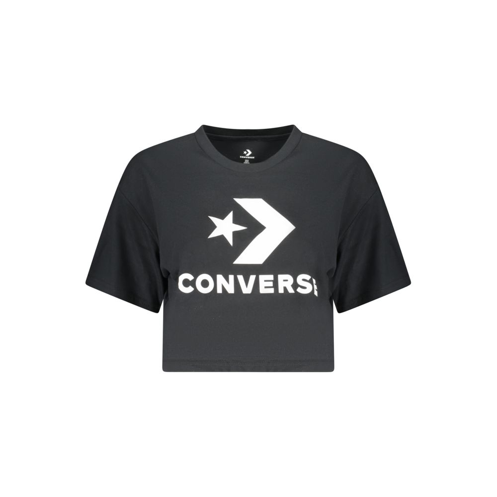 Converse Black Cotton Cropped T-Shirt