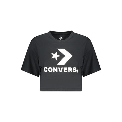 Converse Black Cotton Cropped T-Shirt