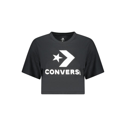 Converse Black Cotton Cropped T-Shirt