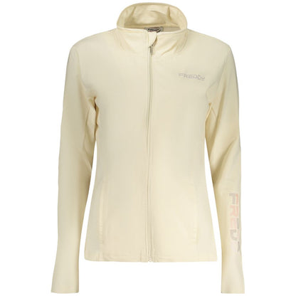 Freddy Beige Cotton Zip-Up Sweatshirt - Cozy Comfort Meets Modern Style
