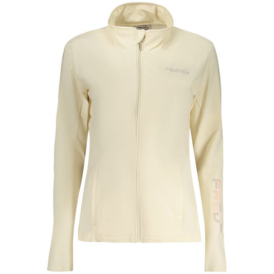 Freddy Beige Cotton Zip-Up Sweatshirt - Cozy Comfort Meets Modern Style