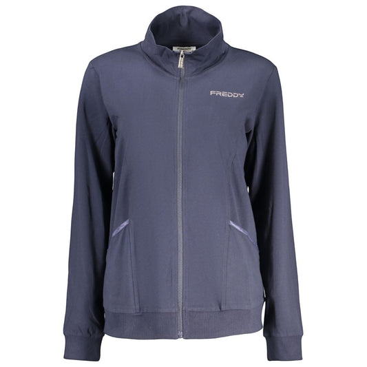 Freddy Blue Cotton Zip-Up Sweatshirt