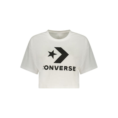 Converse White Cotton Cropped T-Shirt