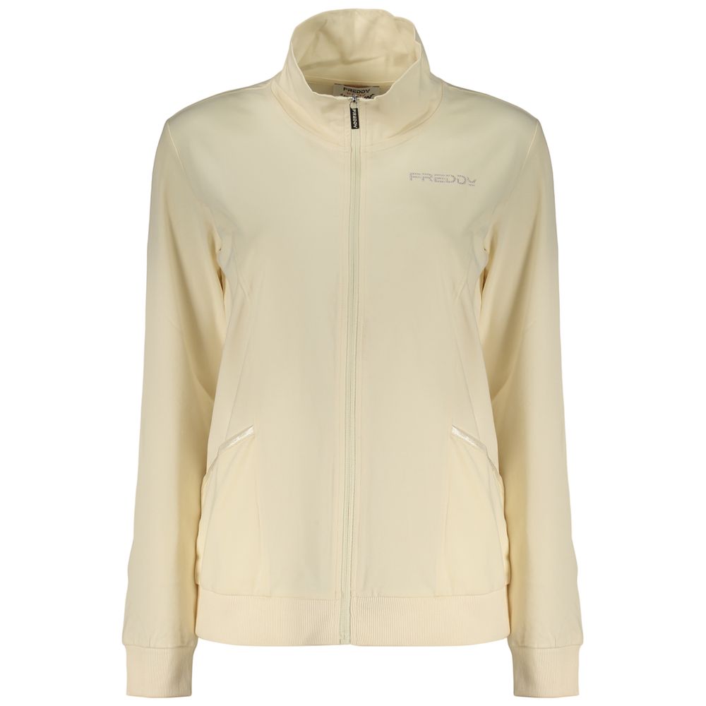 Freddy Beige Cotton Zip-Up Sweatshirt