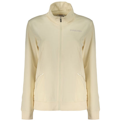 Freddy Beige Cotton Zip-Up Sweatshirt