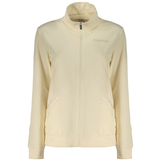 Freddy Beige Cotton Zip-Up Sweatshirt