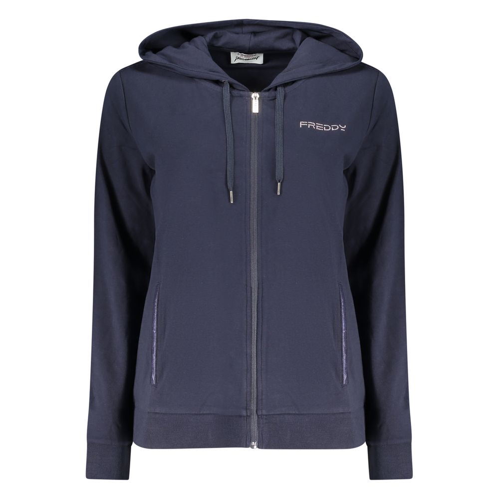 Freddy Blue Cotton Sweatshirt Zip-Up Hoodie