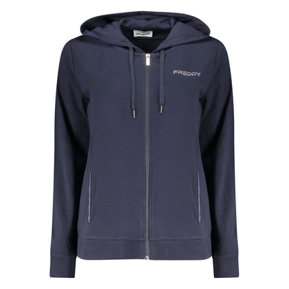 Freddy Blue Cotton Sweatshirt Zip-Up Hoodie